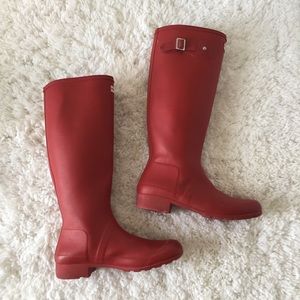 Red Hunter rain boots